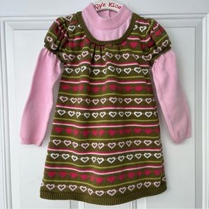 Host Pick🎉🎉•Gymboree• Fair Isle Hearts Sweater Dress - Size 3T
